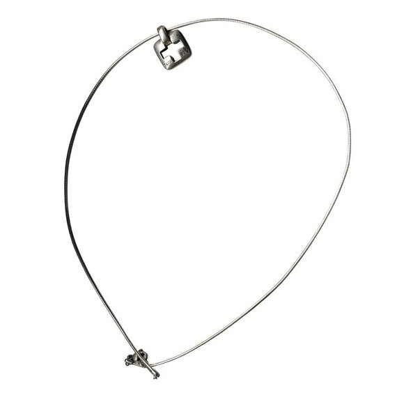 Tiffany & Co. 925 Sterling Silver Cross Pendant Necklace On Snake Chain - Picture 5 of 6